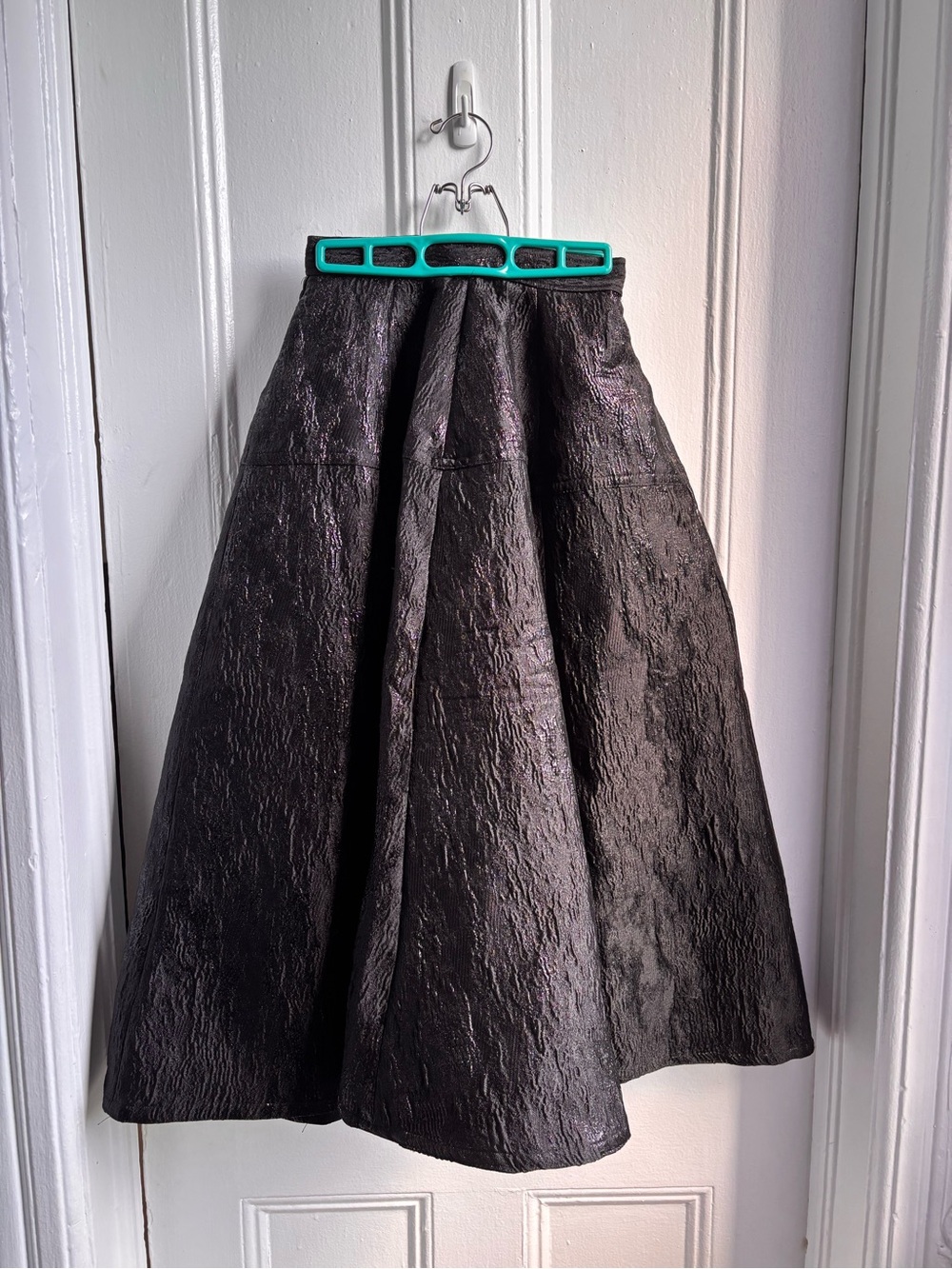 H&M Edition metallic black midi skirt Aline  full size 2